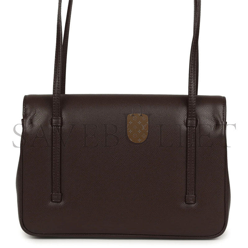 Ch**el MASTER SMALL PREPPY COCO FLAP BAG DARK BROWN SHINY CAVIAR BRUSHED GOLD HARDWARE (22*15*5cm)