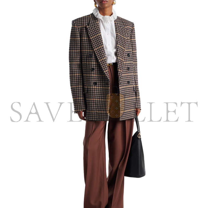 Y51 HOUNDSTOOTH DOUBLE-BREASTED WOOL BLAZER