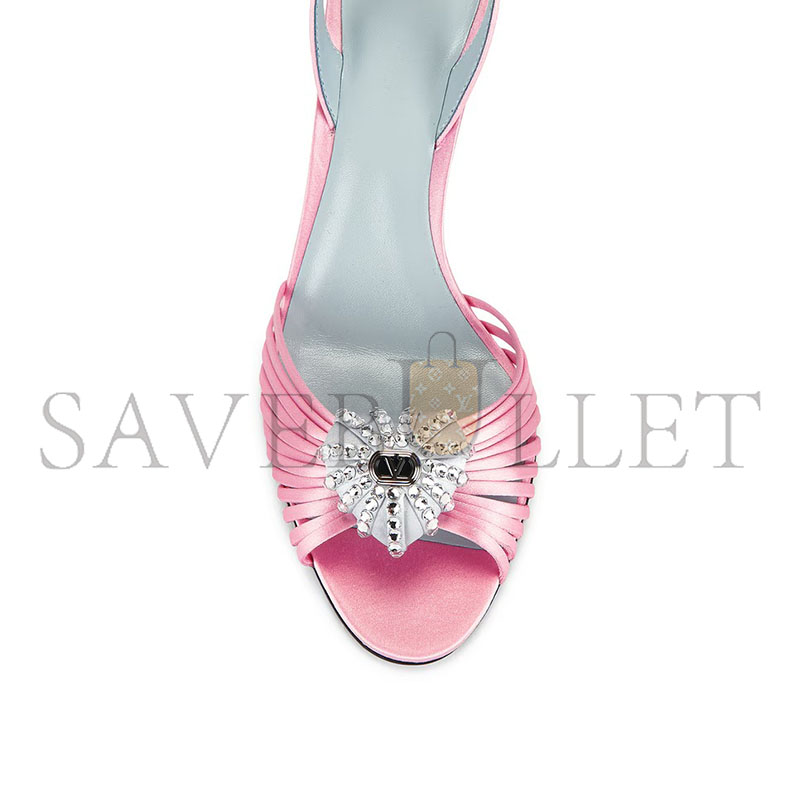 Va1e*ntin0 GARAVANI CŒUR ROYAL SATIN SLINGBACK SANDALS