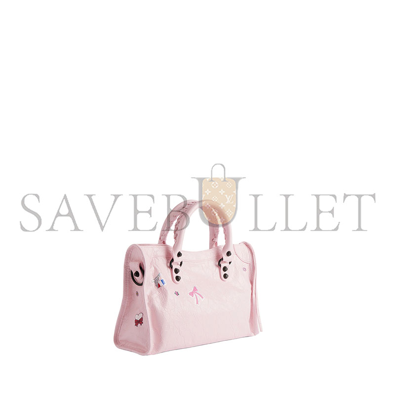 Ba1en*iaga LE CITY BAG SMALL IN PETAL PINKMULTICOLOR 8114422ACE55783 (30*19*9.6cm)