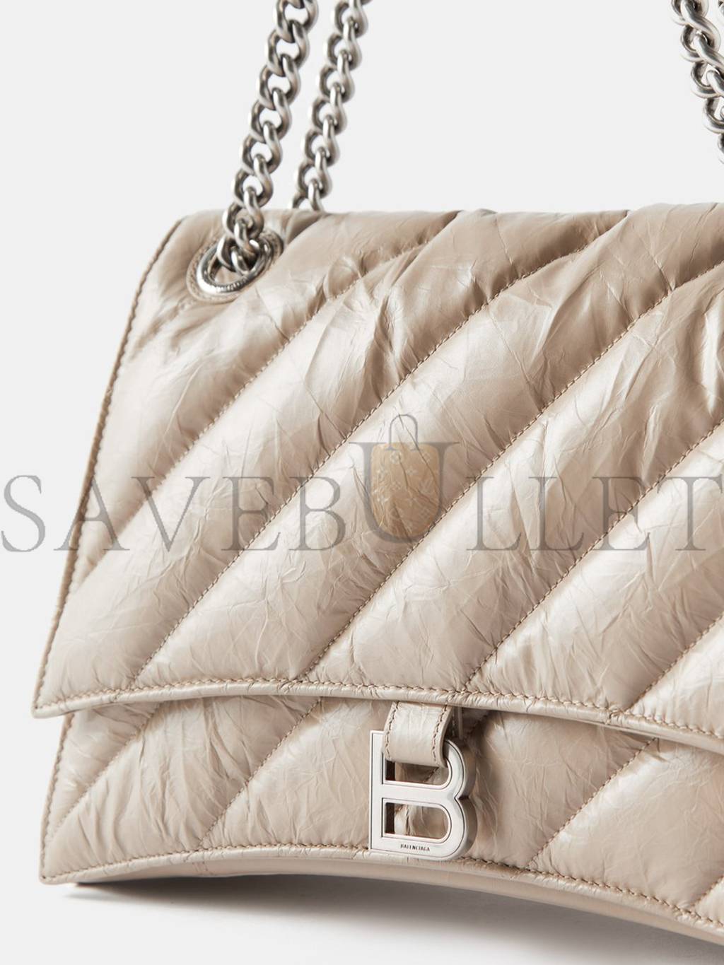 Ba*len*cia*ga beige crush medium creased-leather shoulder bag matchesfashion us (32*18*11cm)