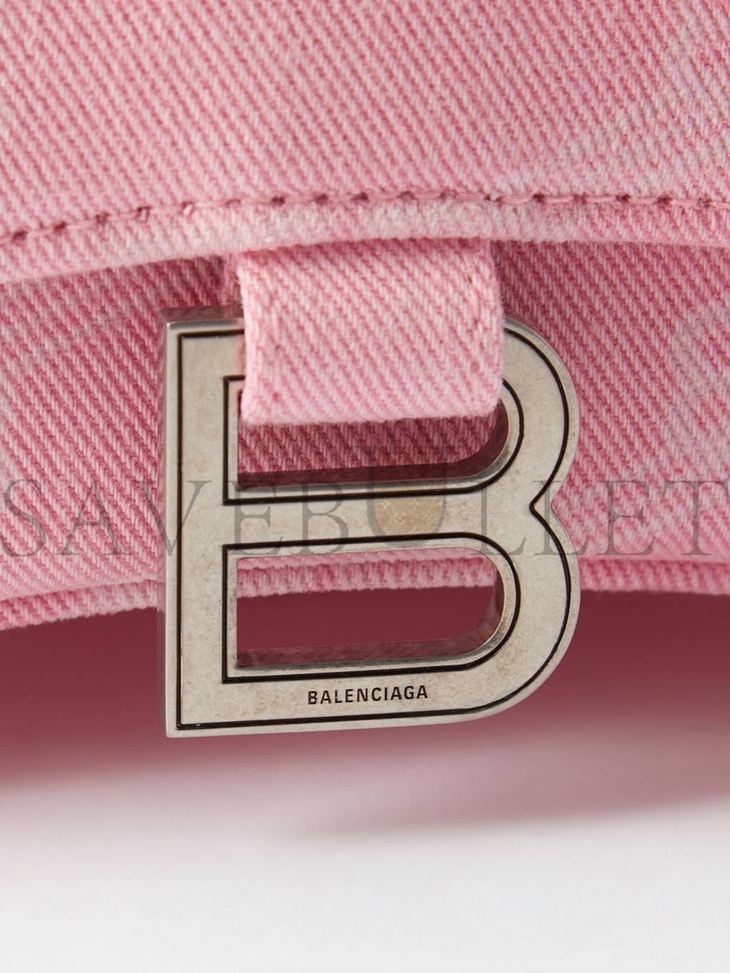 Ba*len*cia*ga pink hourglass xs logo-print denim cross-body bag matchesfashion us (19*12.1*8.1cm)