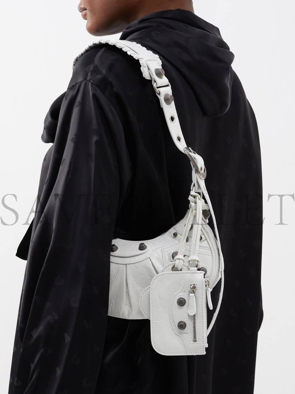 Ba*len*cia*ga white cagole xs leather shoulder bag matchesfashion us (24*13.5*5.4cm)