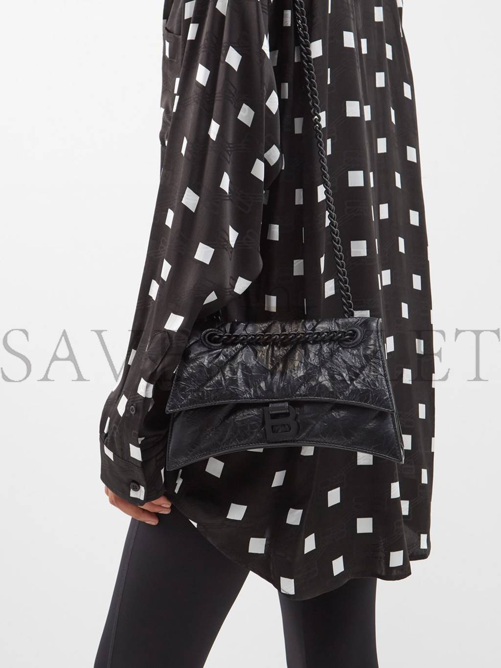 Ba*len*cia*ga black crush s quilted creased-leather shoulder bag matchesfashion us (25.5*15*6.4cm)