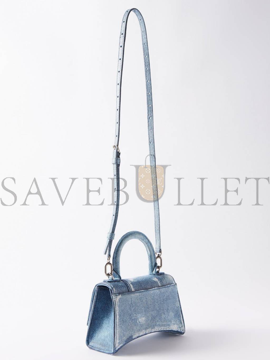 Ba*len*cia*ga blue hourglass xs denim handbag matchesfashion us (19*12.1*7.6cm)