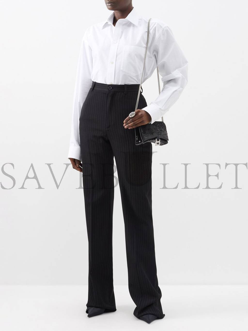 Ba*len*cia*ga black hourglass sequinned leather cross-body bag matchesfashion us (19.5*12*5cm)