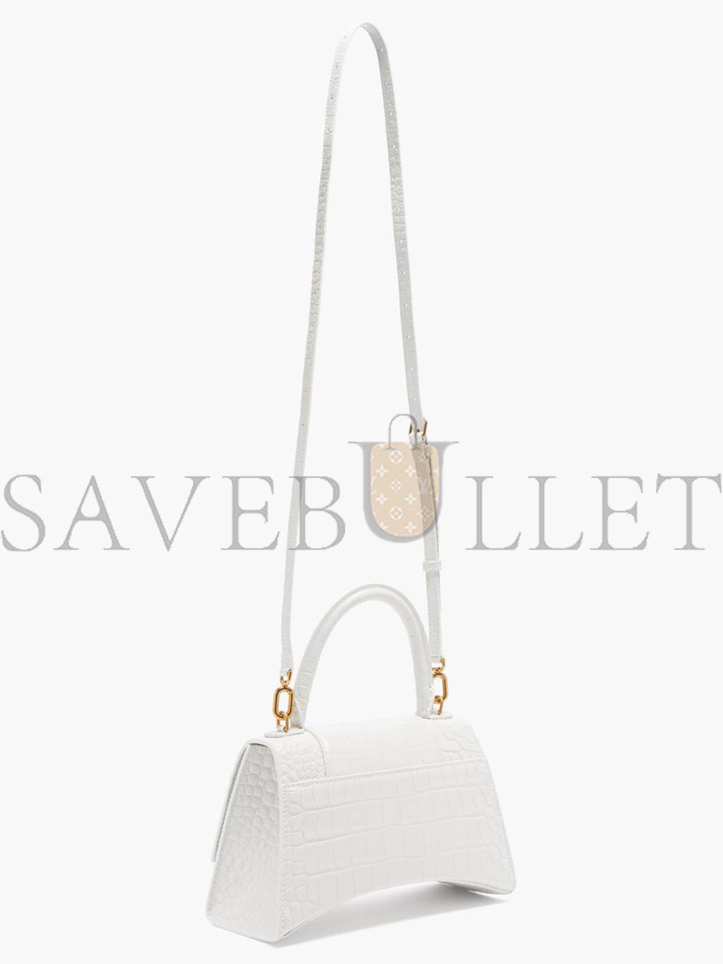 Ba*len*cia*ga white hourglass s crocodile-effect leather bag matchesfashion us (22.5*15*10cm)