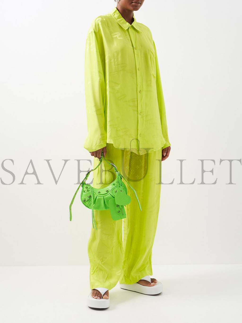 Ba*len*cia*ga green le cagole xs croc-effect leather shoulder bag matchesfashion us (25*15.2*6cm)