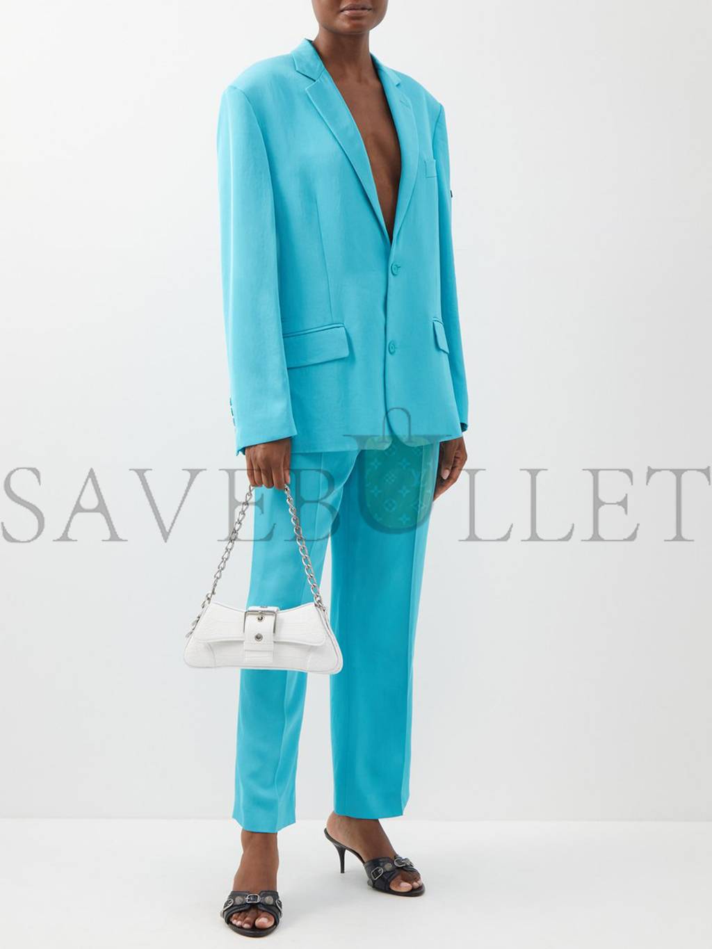 Ba*len*cia*ga white lindsay s leather shoulder bag matchesfashion us (34.7*15.2*6cm)