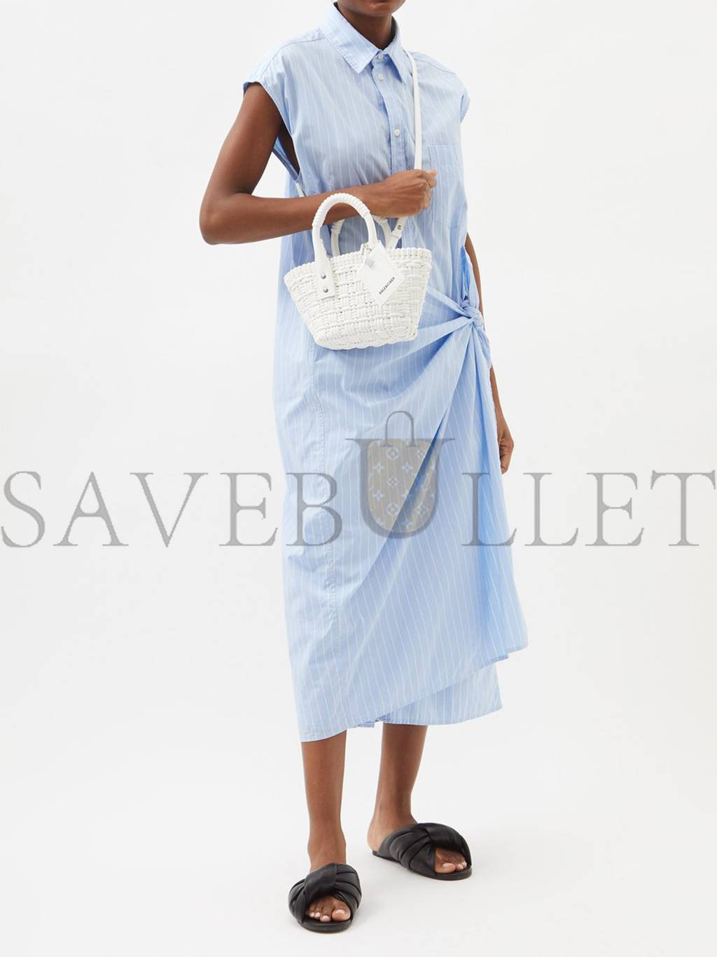 Ba*len*cia*ga white bistro xxs woven faux-leather basket bag matchesfashion us (25.4*14.9*8.6cm)