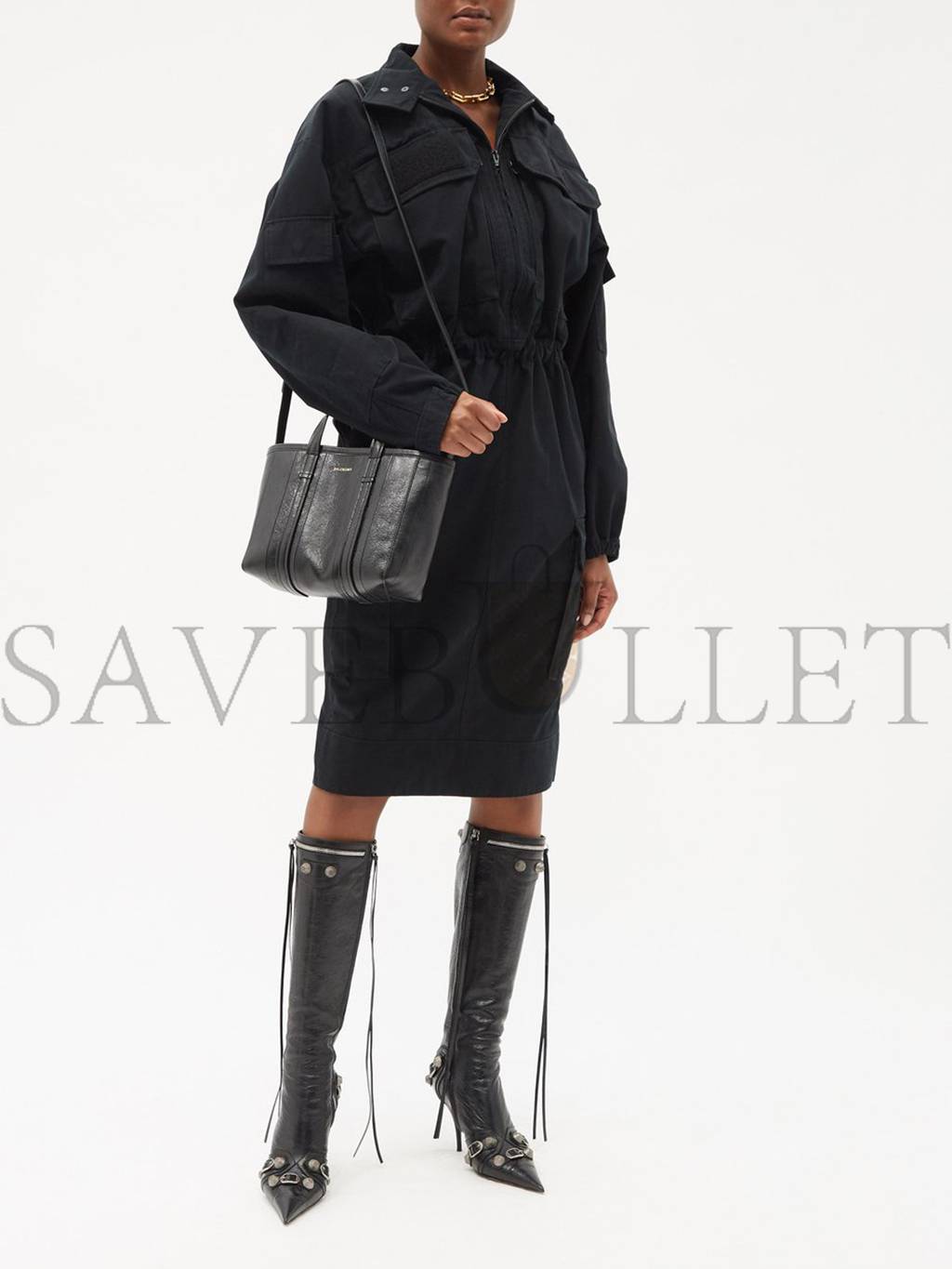 Ba*len*cia*ga black barbes s crinkled-leather tote matchesfashion us (23.5*20*10cm)