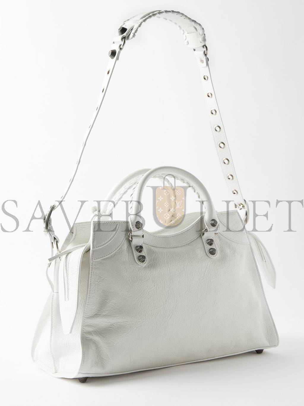 Ba*len*cia*ga white neo cagole city leather shoulder bag matchesfashion us (33*21*13.5cm)