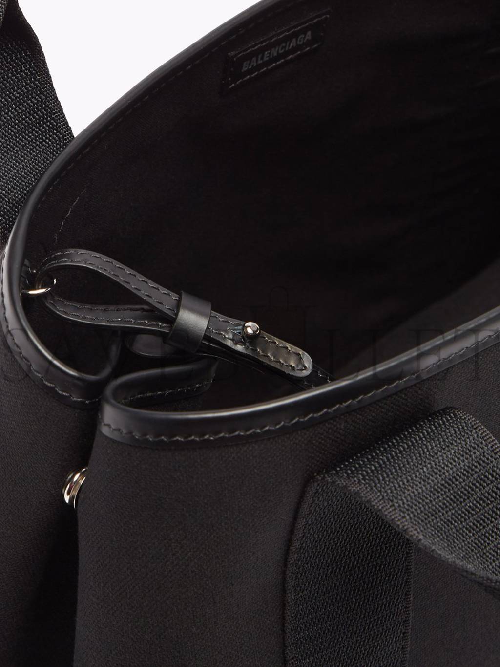 Ba*len*cia*ga black cabas s logo-print leather-trim canvas tote bag matchesfashion us (35*25*19cm)