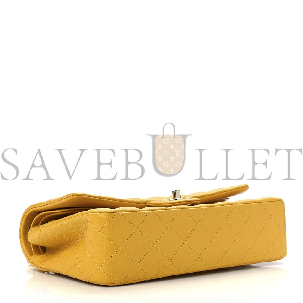 Ch*el caviar quilted medium double flap yellow (25*15*6cm)
