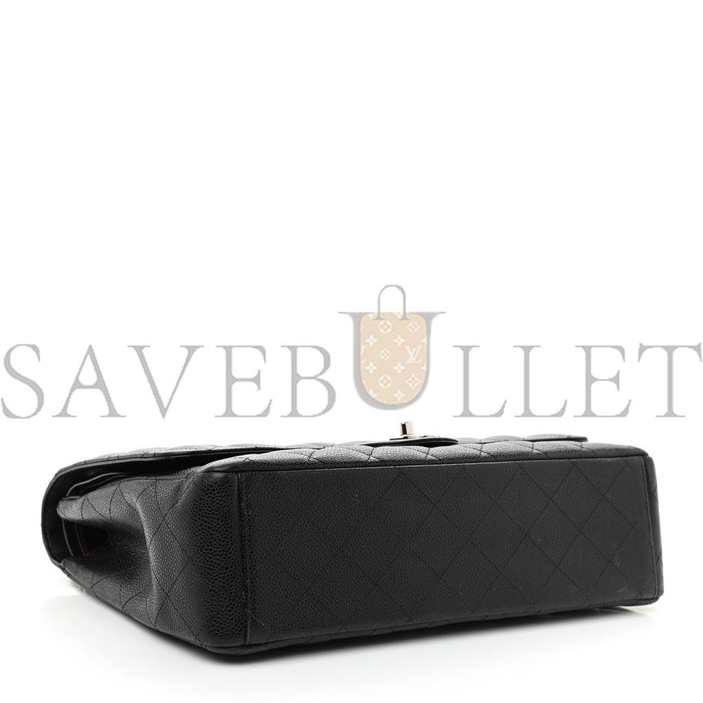 Ch*el caviar quilted maxi double flap black silver hardware (33*24*9cm)