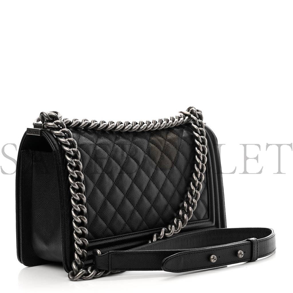 Ch*el caviar quilted medium boy flap black silver hardware (25*15*8cm)
