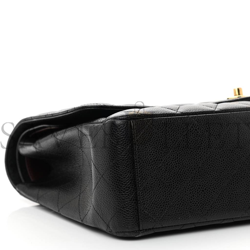 Ch*el caviar quilted maxi double flap black gold hardware (33*22*10cm)