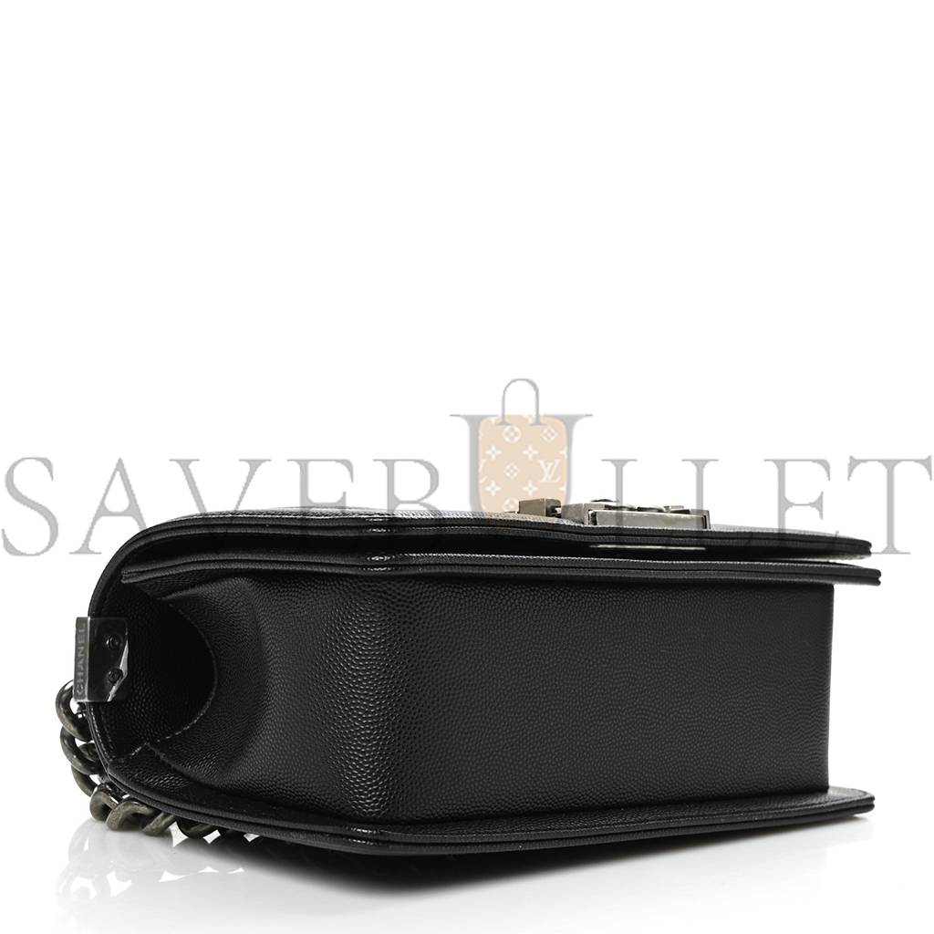 Ch*el caviar quilted small boy flap black silver hardware (19.7*12.1*7.6cm)