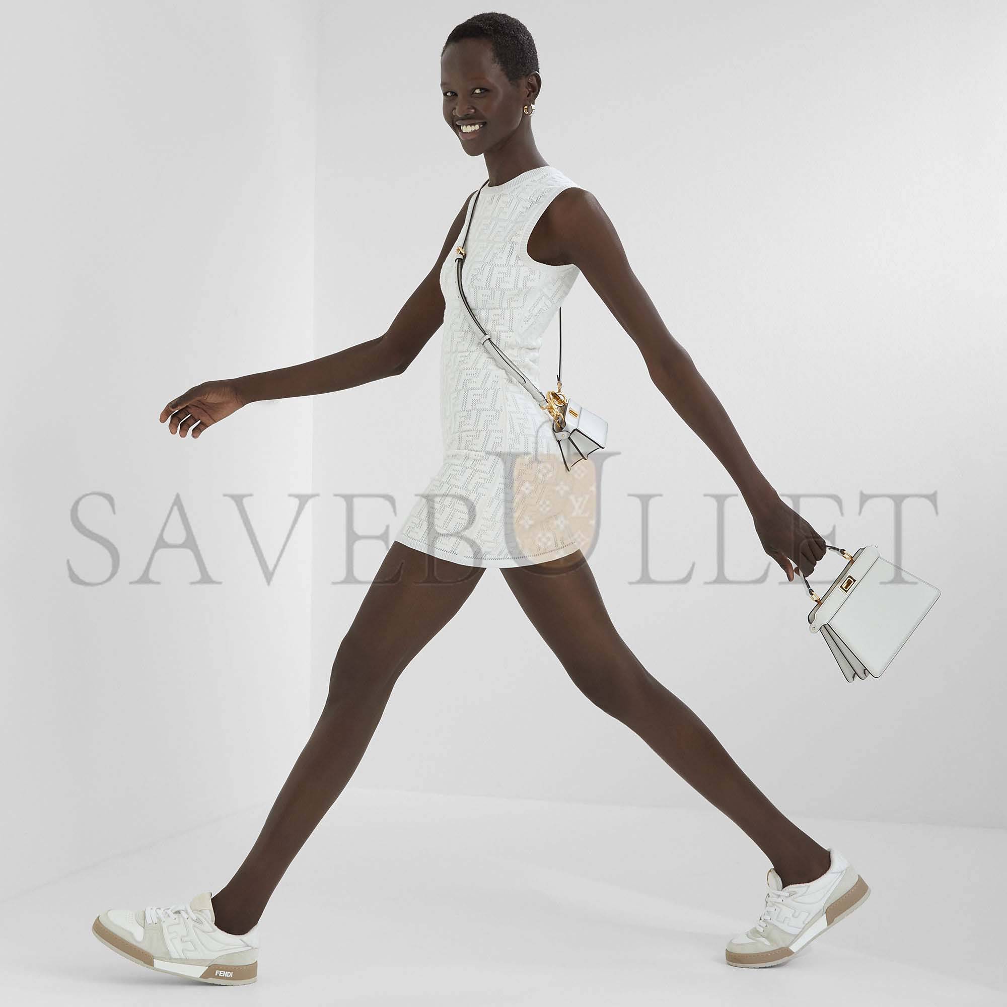 F**di peekaboo iseeu petite - white padded nappa leather bag 8bn335abvef0qvl (20*15.5*11cm)