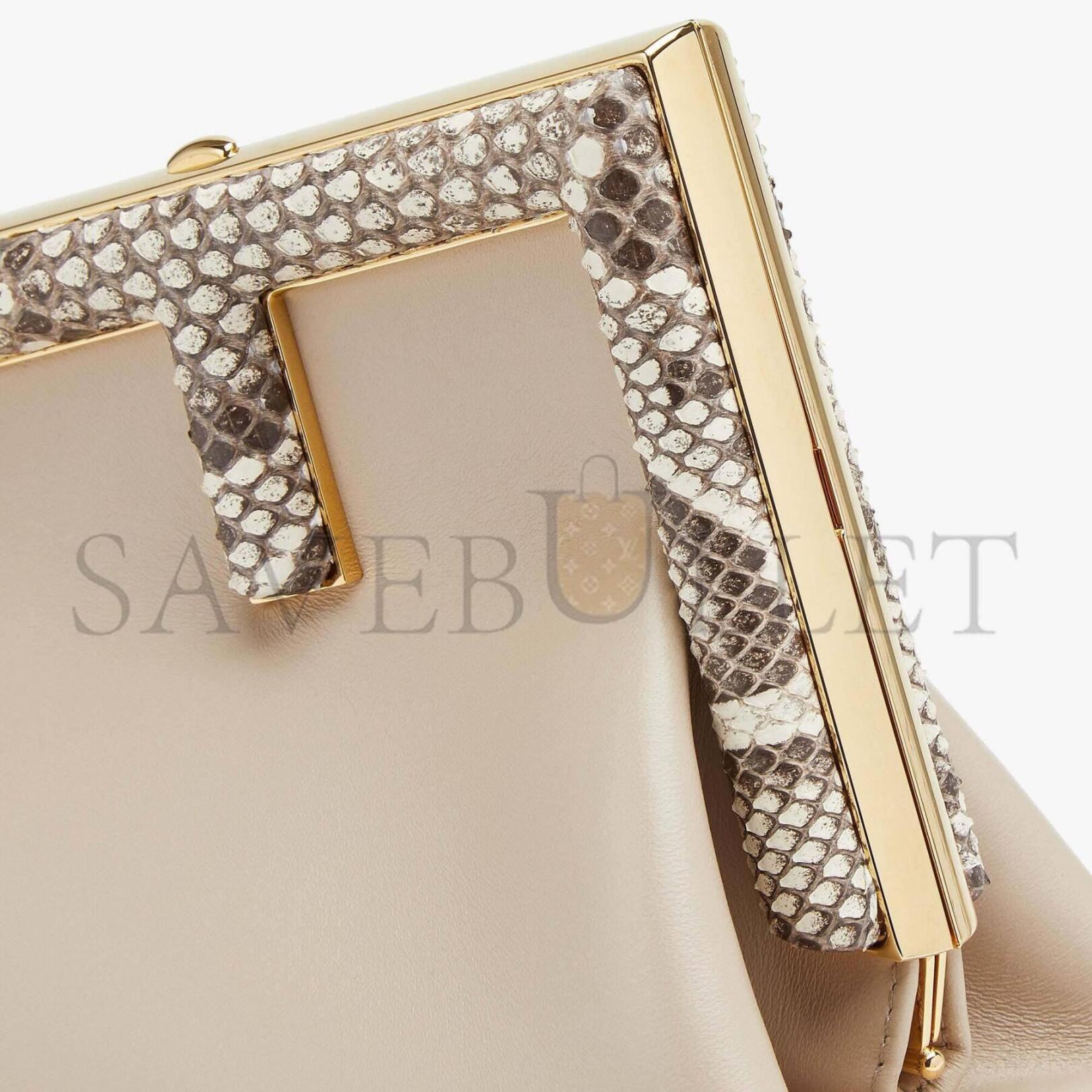 F**di first small - pink leather and python leather bag 8bp129akkuf1hop (26*18*9.5cm)