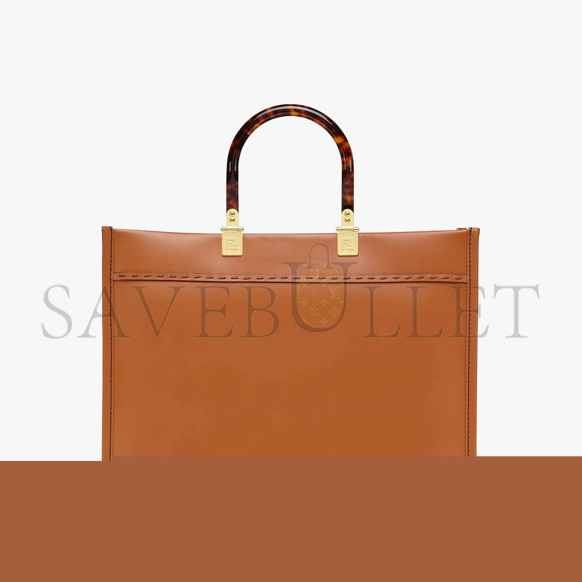 F**di sunshine medium - brown leather shopper 8bh386abvlf0pwz (35*31*17cm)