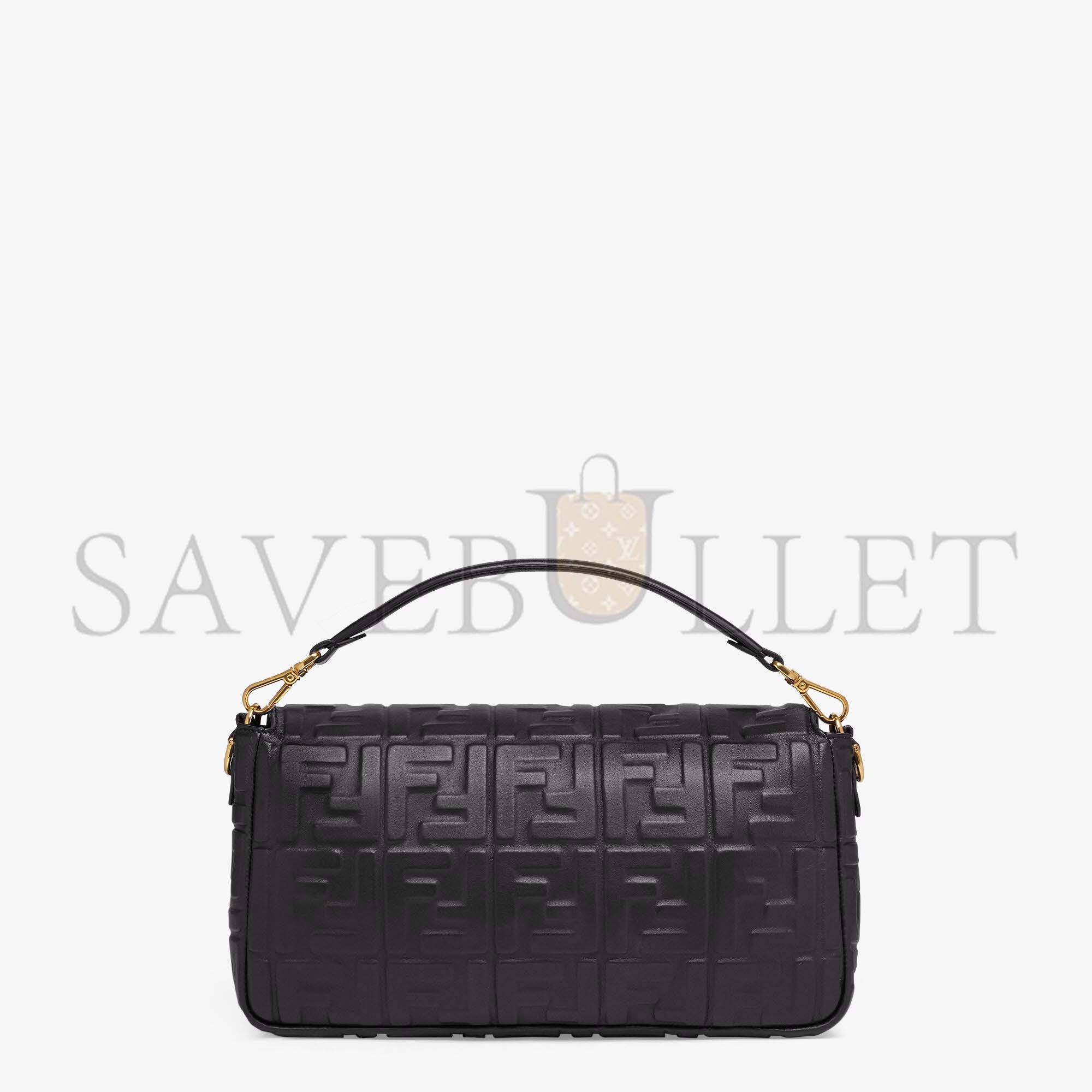 F**di baguette large - black leather bag 8br771a72vf15zw (33*18*5.5cm)