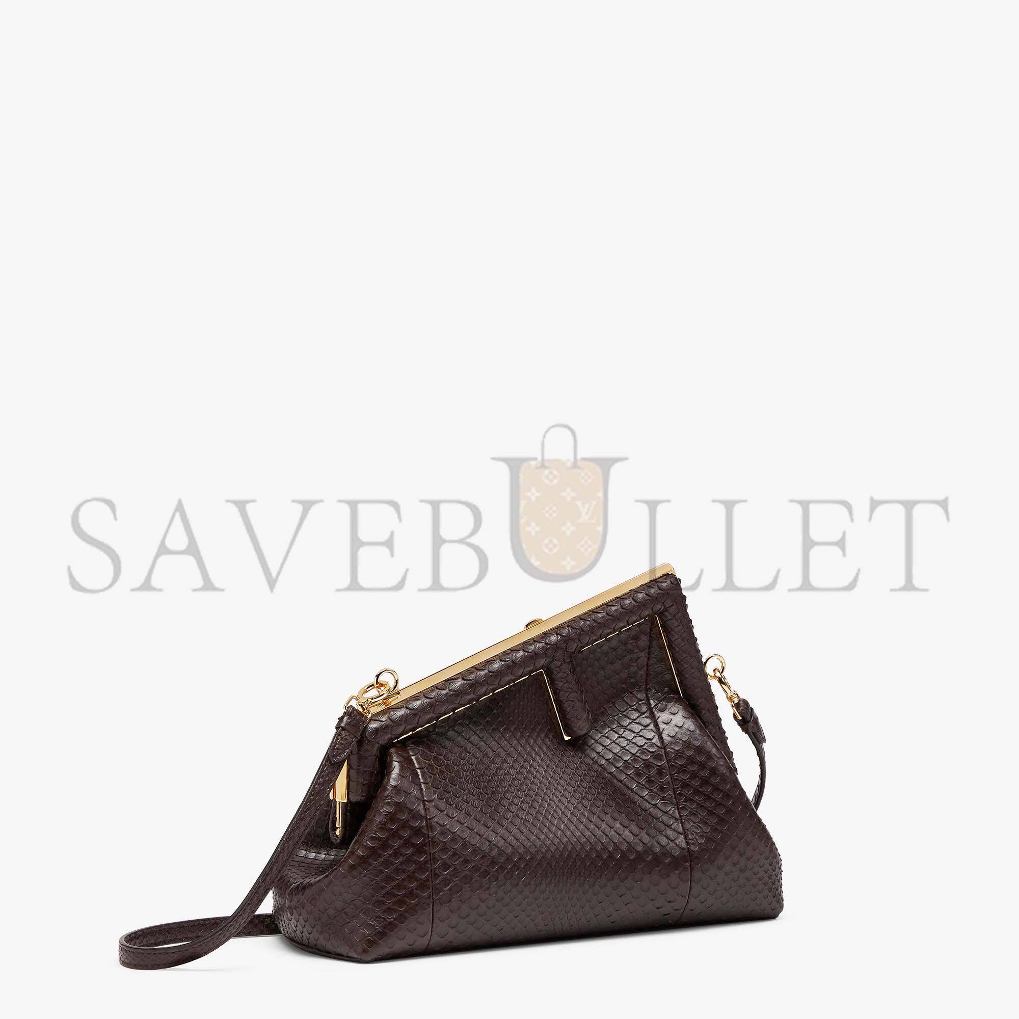 F**di first small - dark brown python leather bag 8bp129ahn2f12g2 (26*18*9.5cm)
