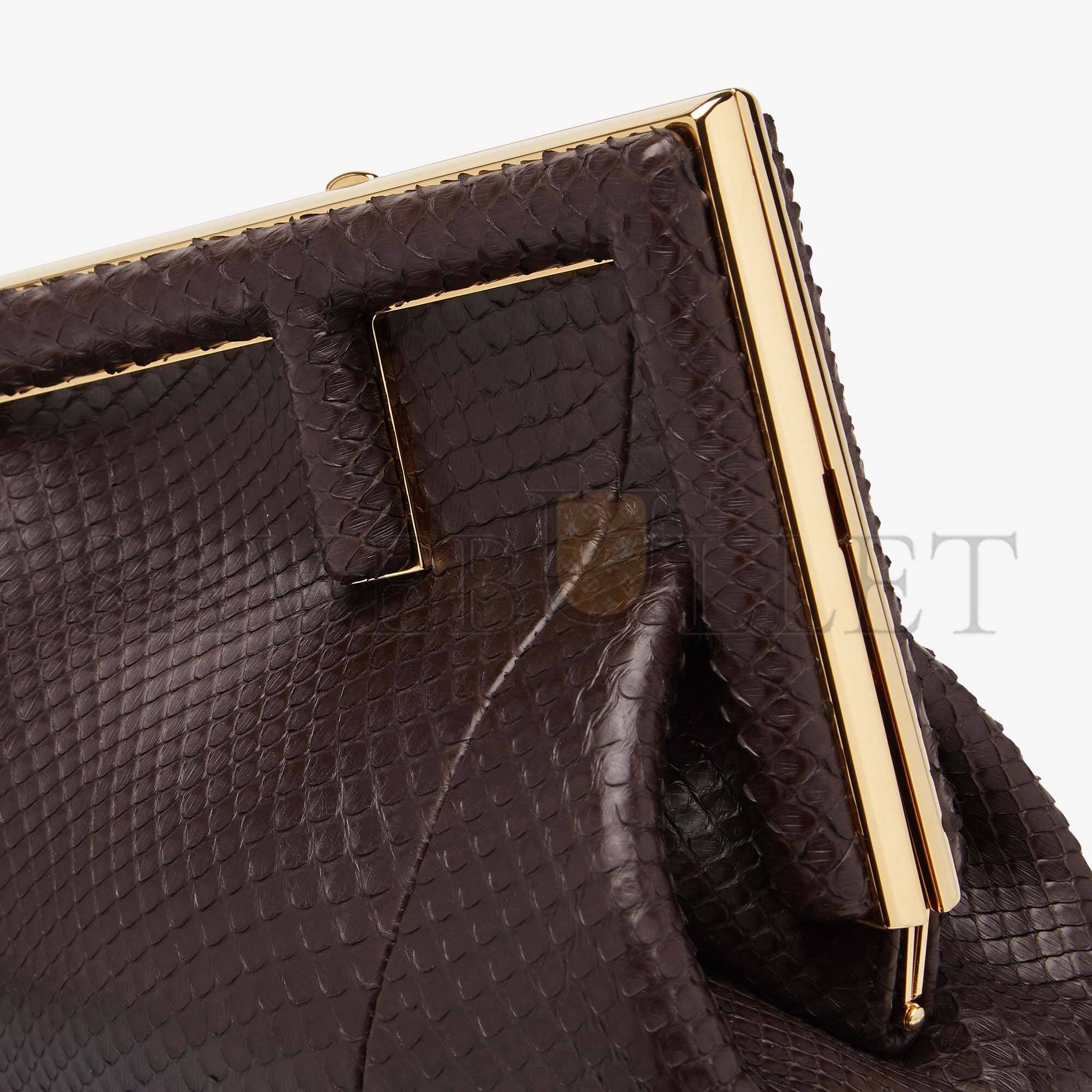 F**di first small - dark brown python leather bag 8bp129ahn2f12g2 (26*18*9.5cm)