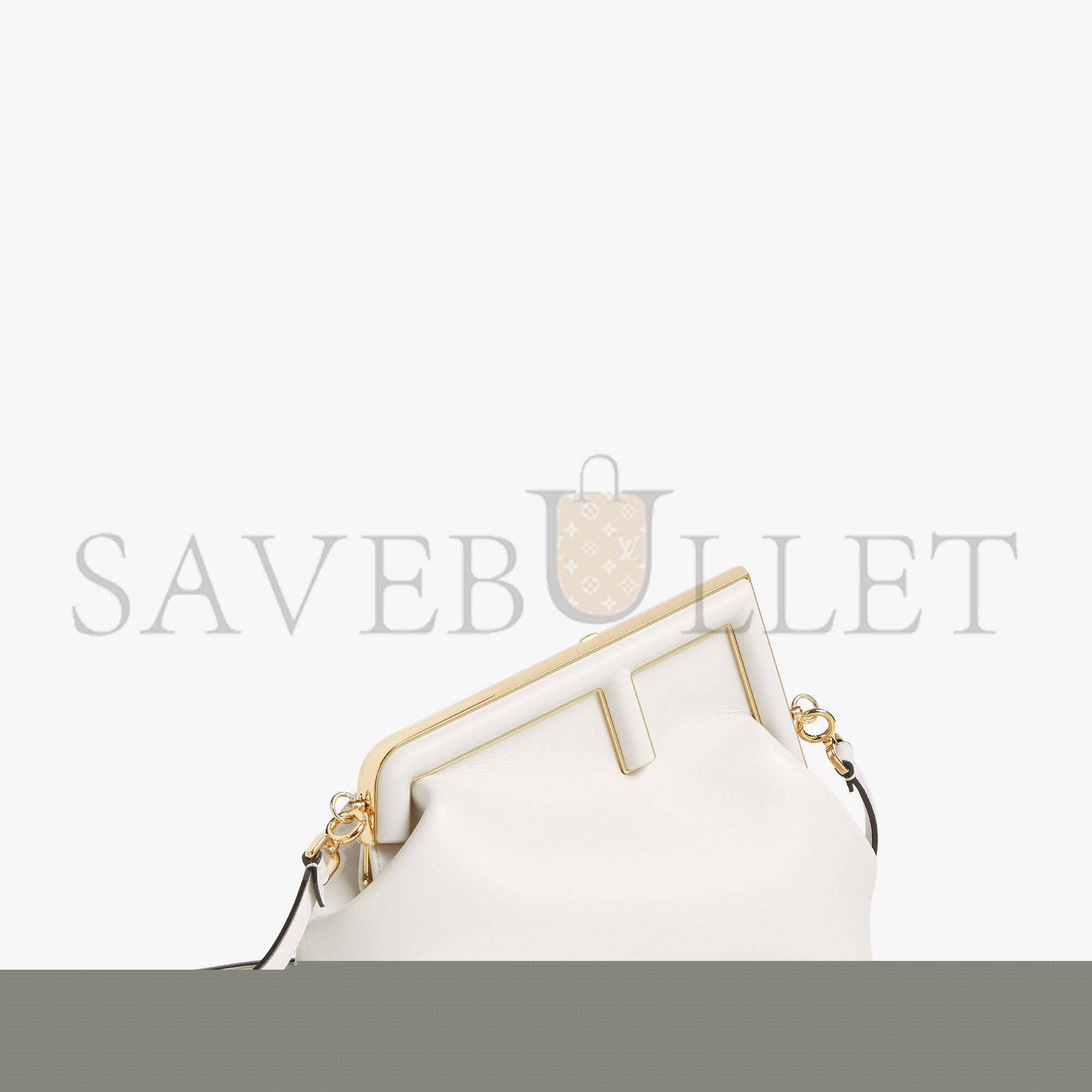 F**di first midi - white leather bag 8bp137abvef0qvl (30*20*14cm)