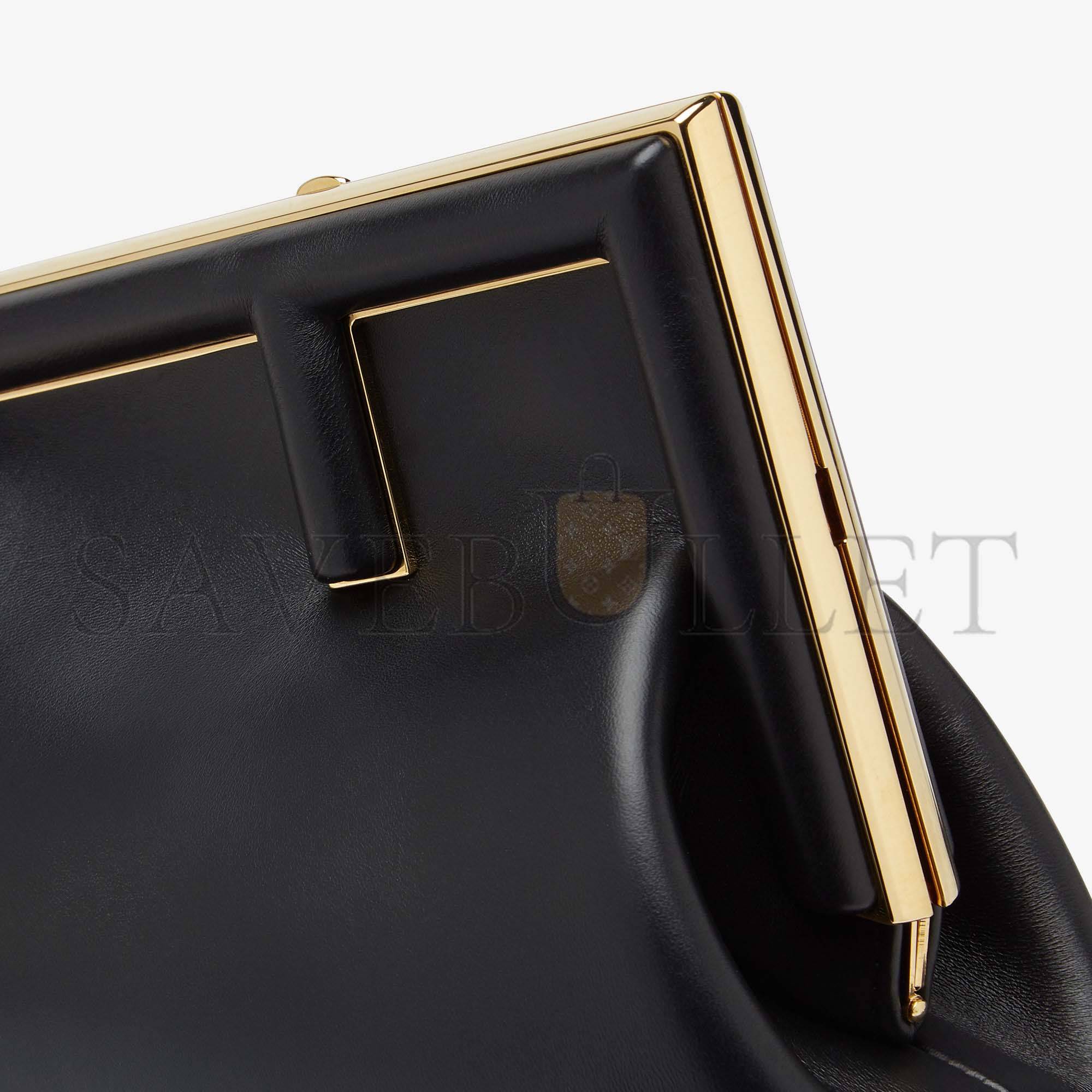 F**di first small - black leather bag 8bp129abvef0kur (26*18*9.5cm)