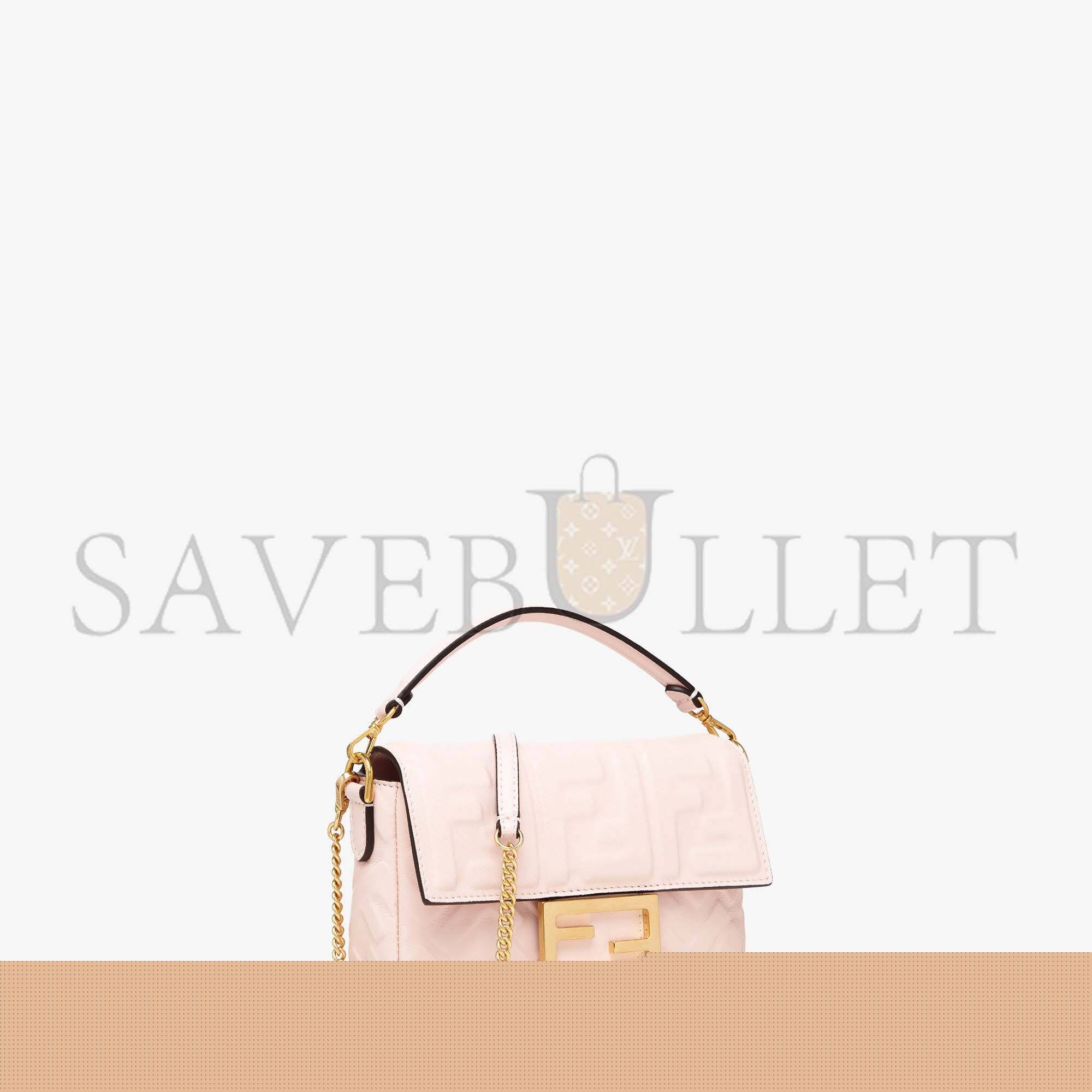 F**di baguette mini - pink ff nappa leather bag 8bs017a72vf180x (19*11.5*4cm)