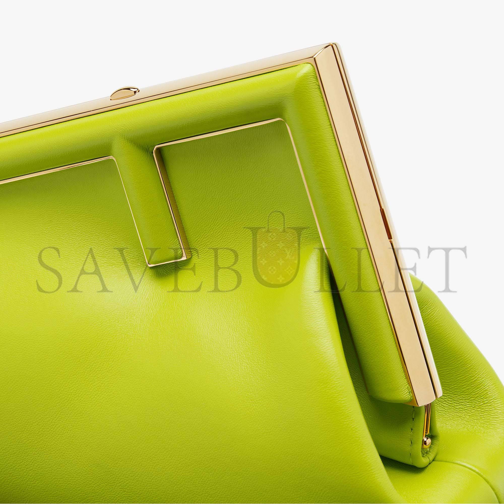 F**di first small - acid green leather bag 8bp129abvef1jcp (26*18*9.5cm)