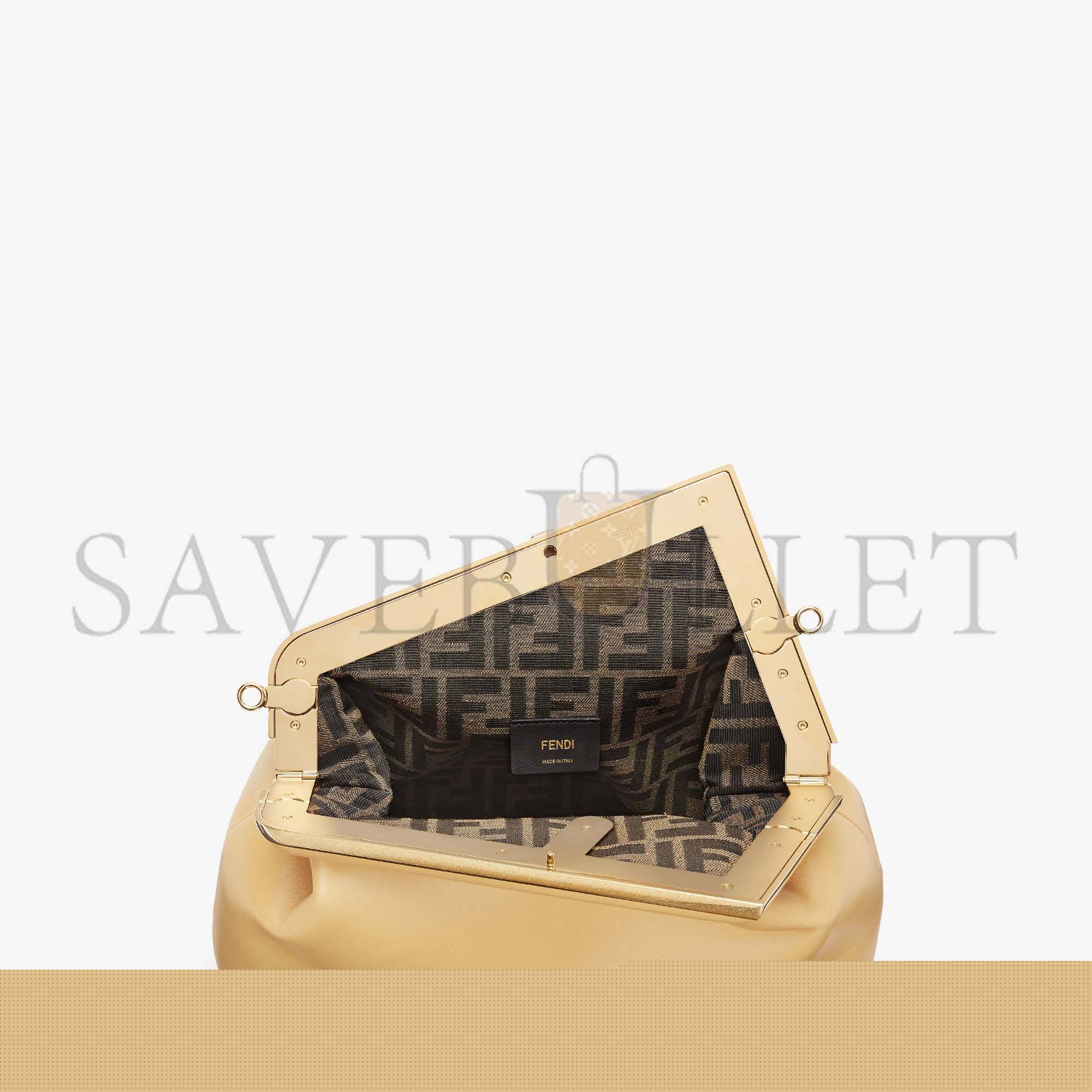 F**di first medium - sand-colored leather bag 8bp127abvef1i2a (32.5*23.5*15cm)