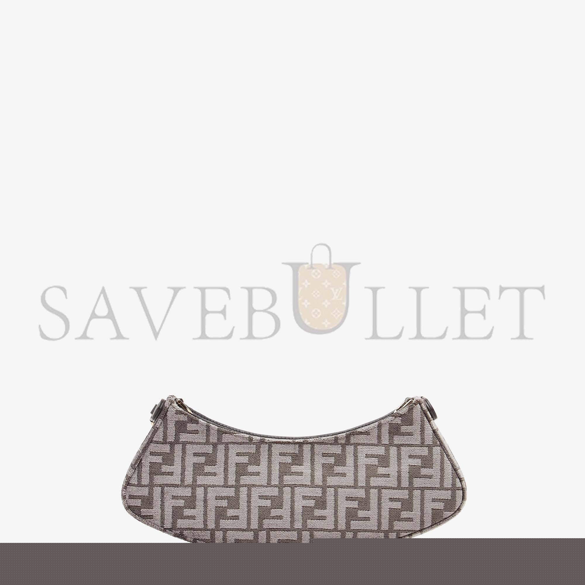 F**di o’lock swing - dark gray tapestry fabric pouch 8bs068al9qf1ivg (32*11*5cm)