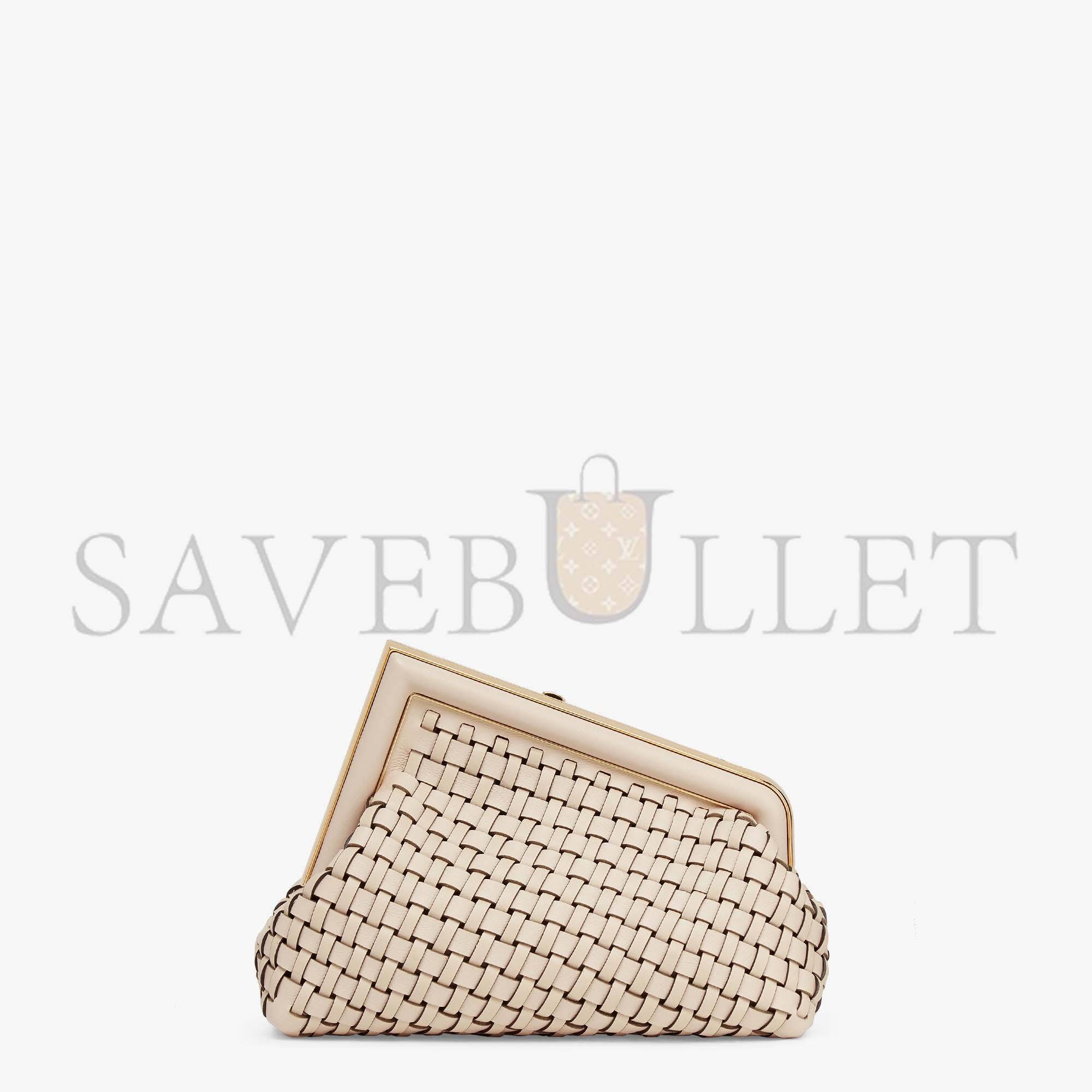 F**di first small - beige braided leather bag 8bp129aloxf19pn (26*18*9.5cm)