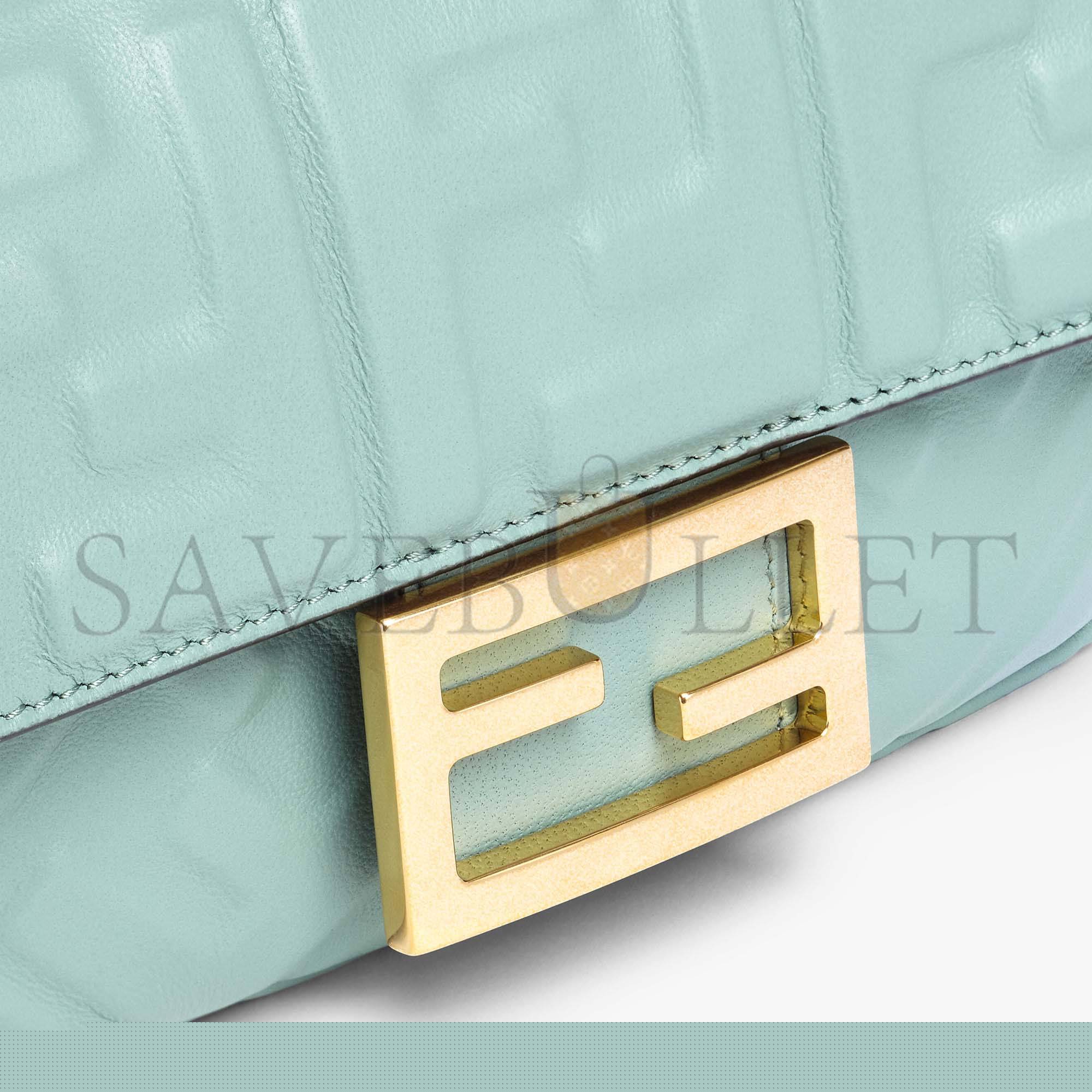 F**di baguette mini - mint green nappa leather bag 8bs017a72vf1iv6 (19*11.5*4cm)