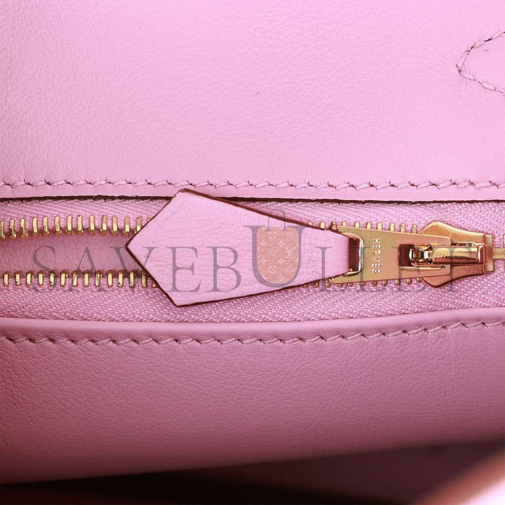 H**mes birkin 25 mauve sylvestre swift rose gold hardware handmade (25cm)