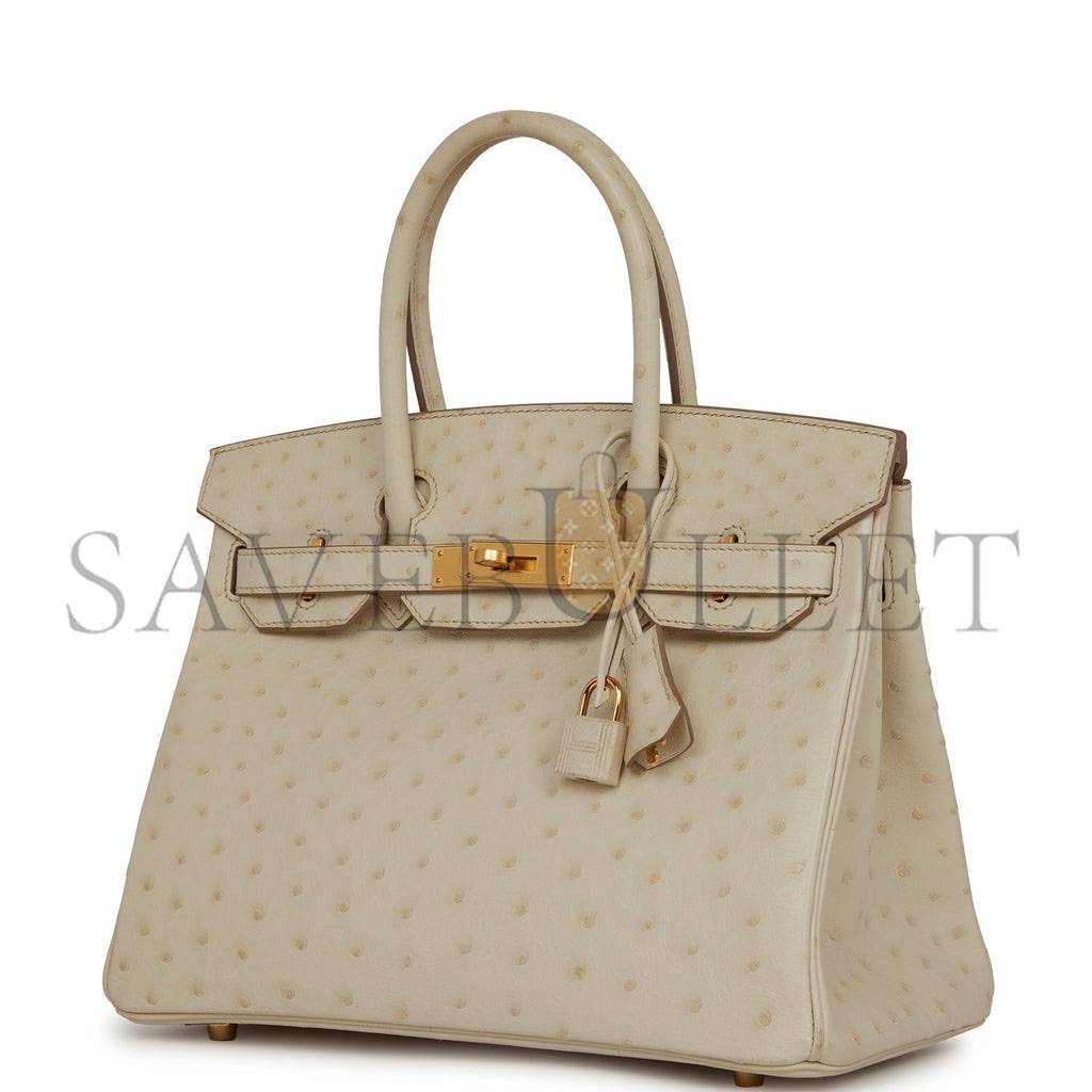 H**mes birkin 30 beton ostrich gold hardware (30cm)