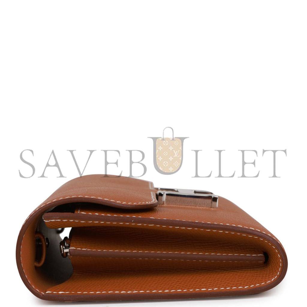 H**mes constance wallet to go gold epsom palladium hardware (22*11cm)