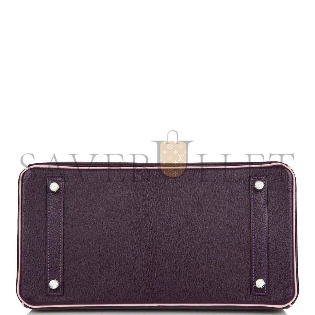H**mes special order (hss) birkin 30 raisin and rose sakura chevre palladium hardware ( 30cm*22*16cm)