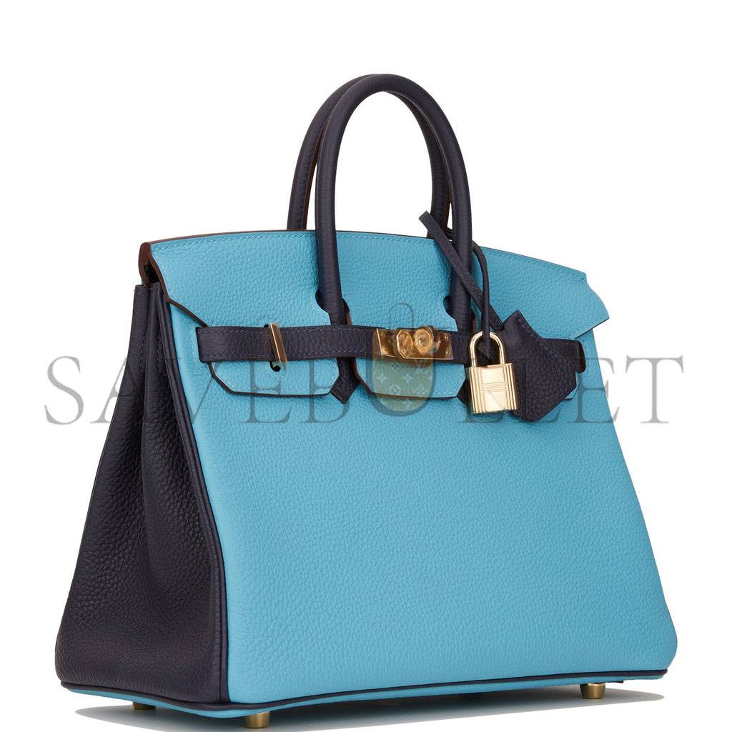 H**mes special order (hss) birkin 25 bleu du nord and bleu nuit togo permabrass hardware handmade (25cm)