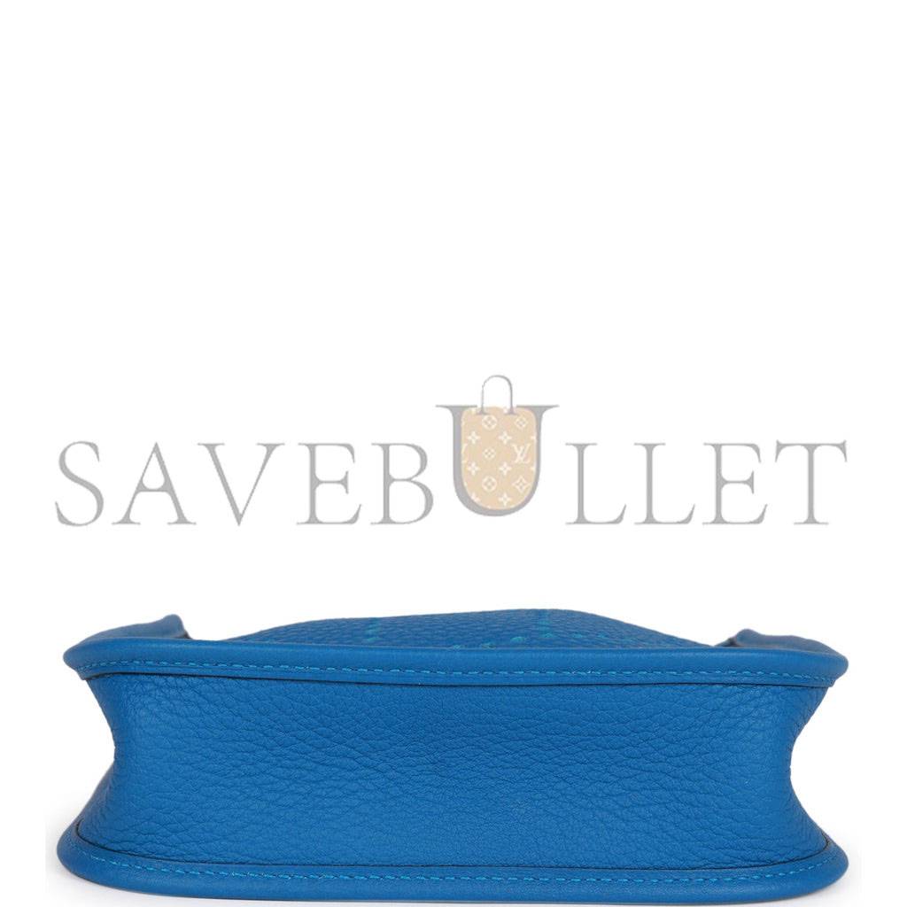 H**mes evelyne tpm bleu mykonos clemence palladium hardware (17cm)