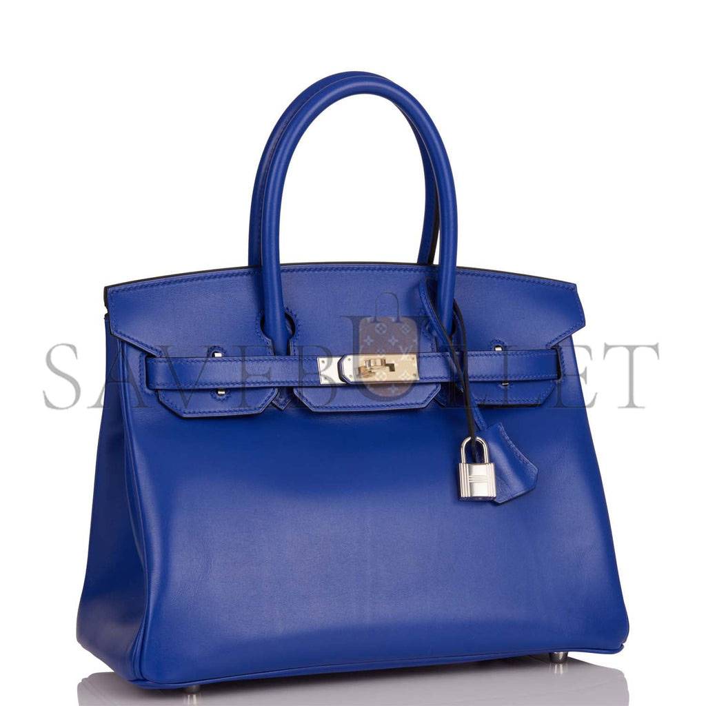 H**mes birkin 30 bleu electric tadelakt palladium hardware (30cm)