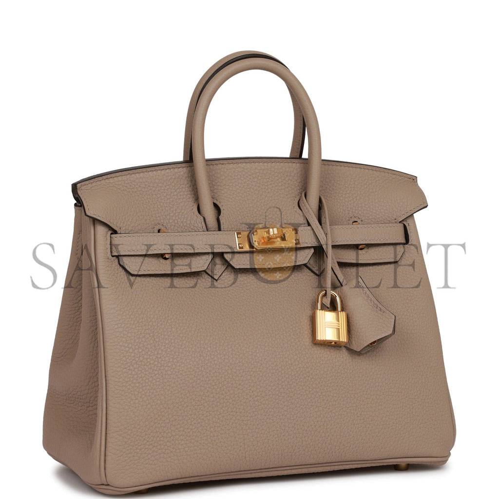 H**mes birkin 25 gris tourterelle togo gold hardware handmade (25cm)
