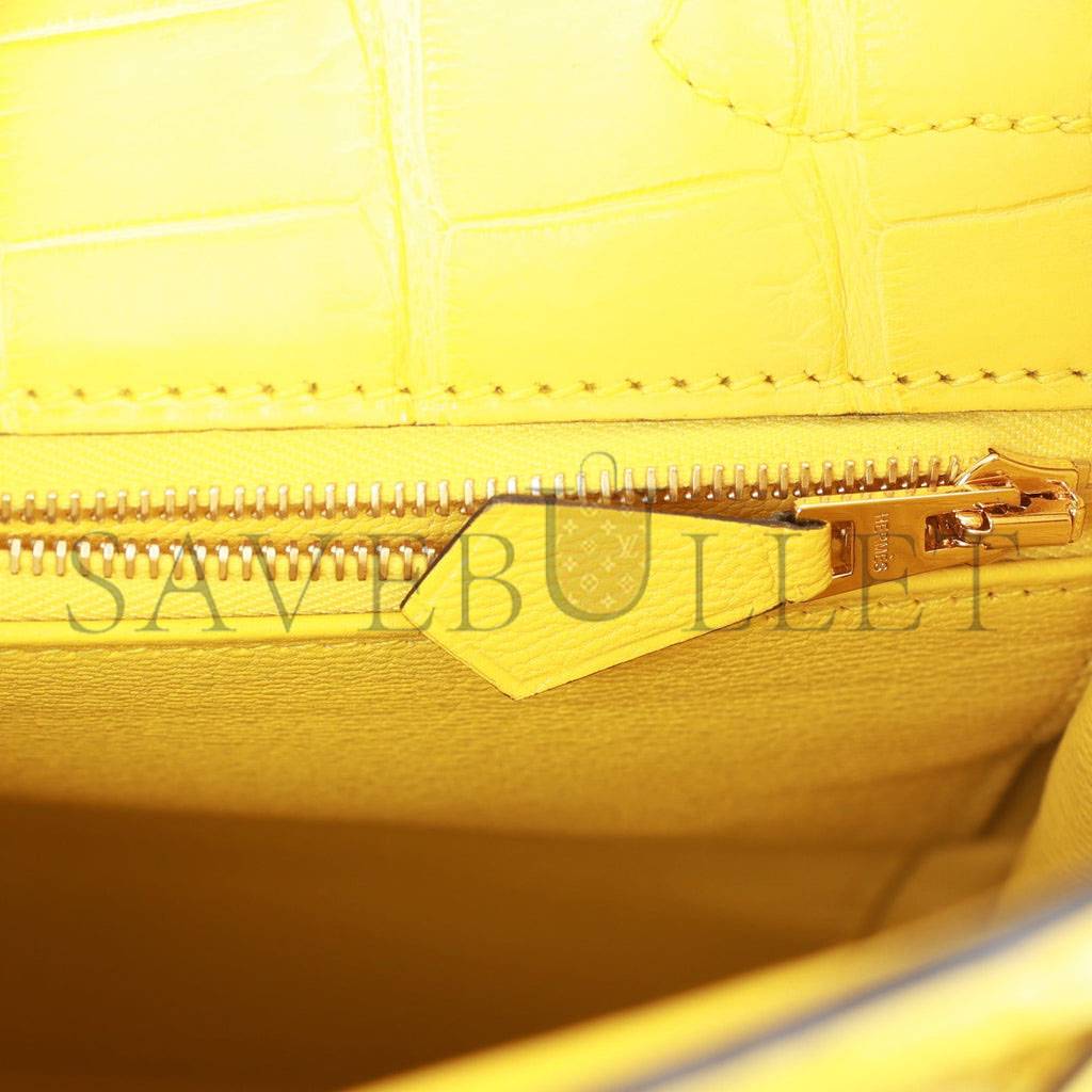 H**mes special order (hss) kelly retourne 32 mimosa matte alligator gold hardware (32.*23*10.5cm)