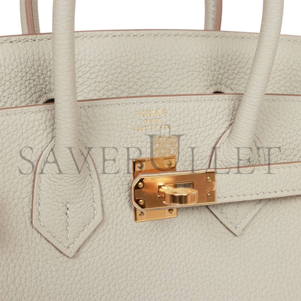 H**mes birkin 25 gris perle togo gold hardware handmade (25*19*12cm)