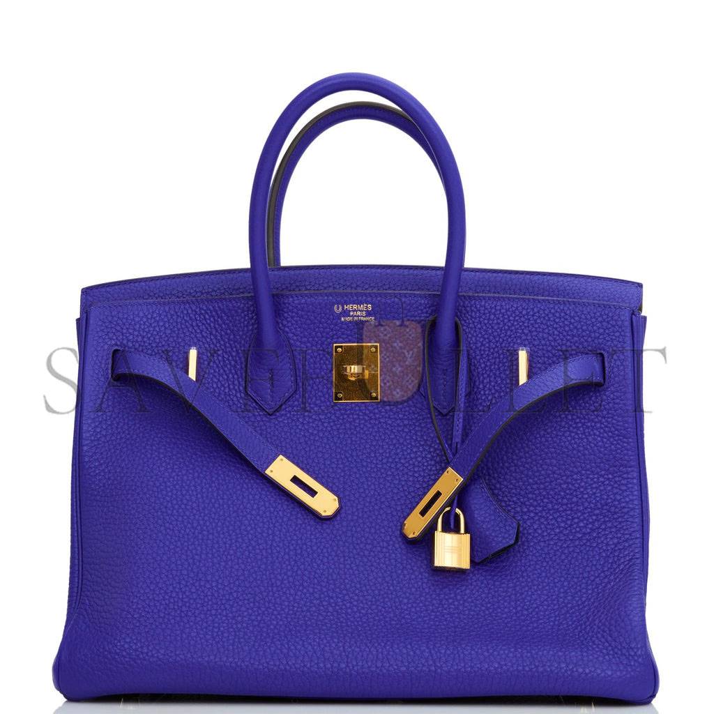 H**mes special order (hss) birkin 35 bleu electric verso clemence gold hardware (35*25*18cm)