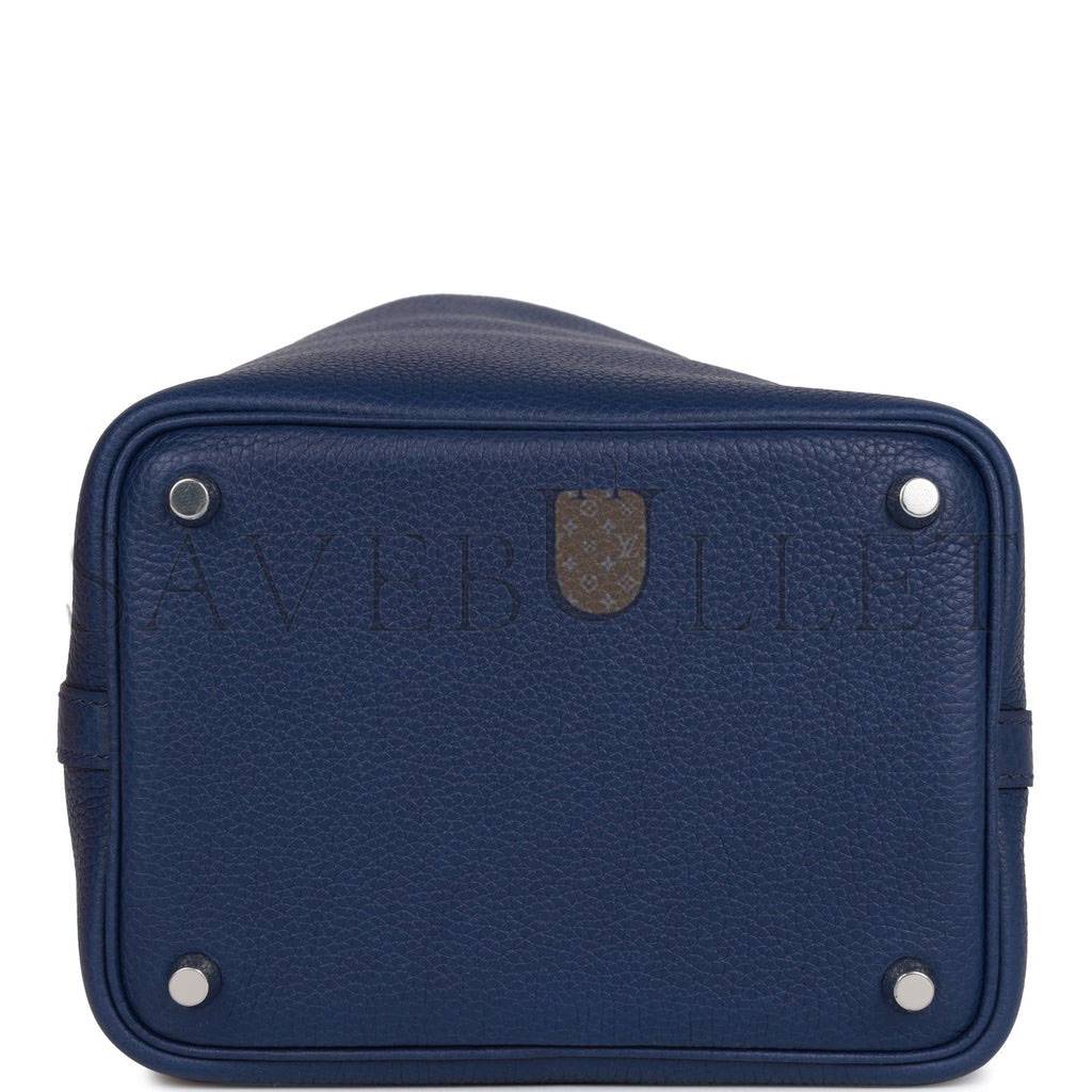 H**mes picotin lock 18 bleu saphir maurice palladium hardware (18*13*18cm)