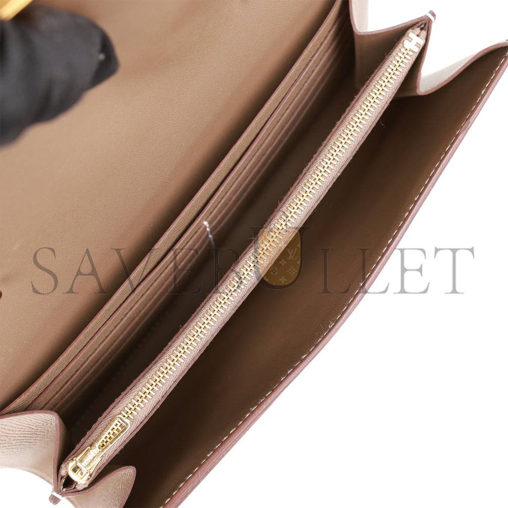 H**mes constance wallet to go etoupe epsom gold hardware (22*11cm)