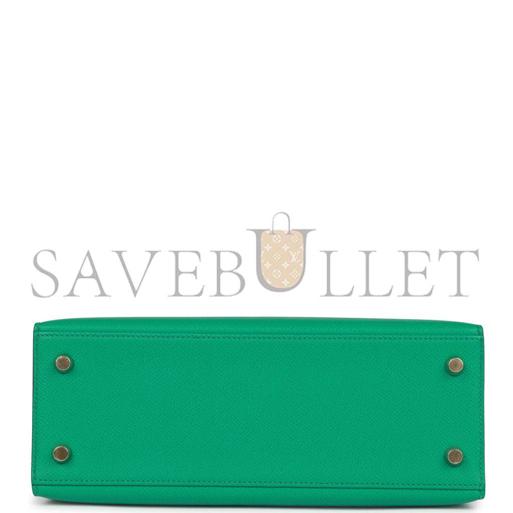 H**mes kelly sellier 25 vert jade epsom gold hardware handmade (25*17*7cm)